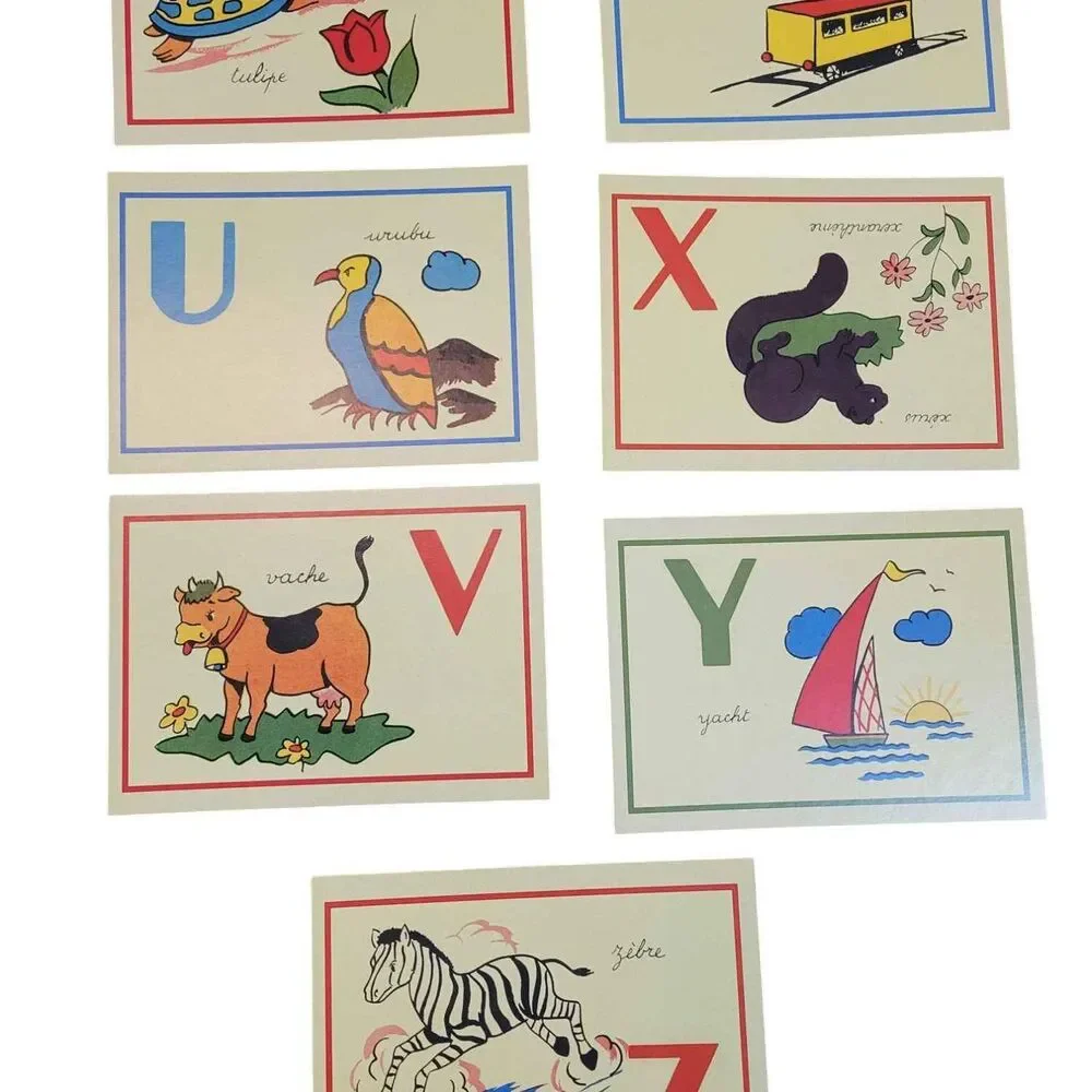 ABC French Flash Cards Missing Letter O Cavallini & Co. 2003